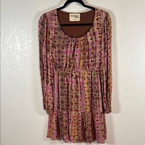 Savanna Jane Boho Southwest Printed Mini Dress Size Small